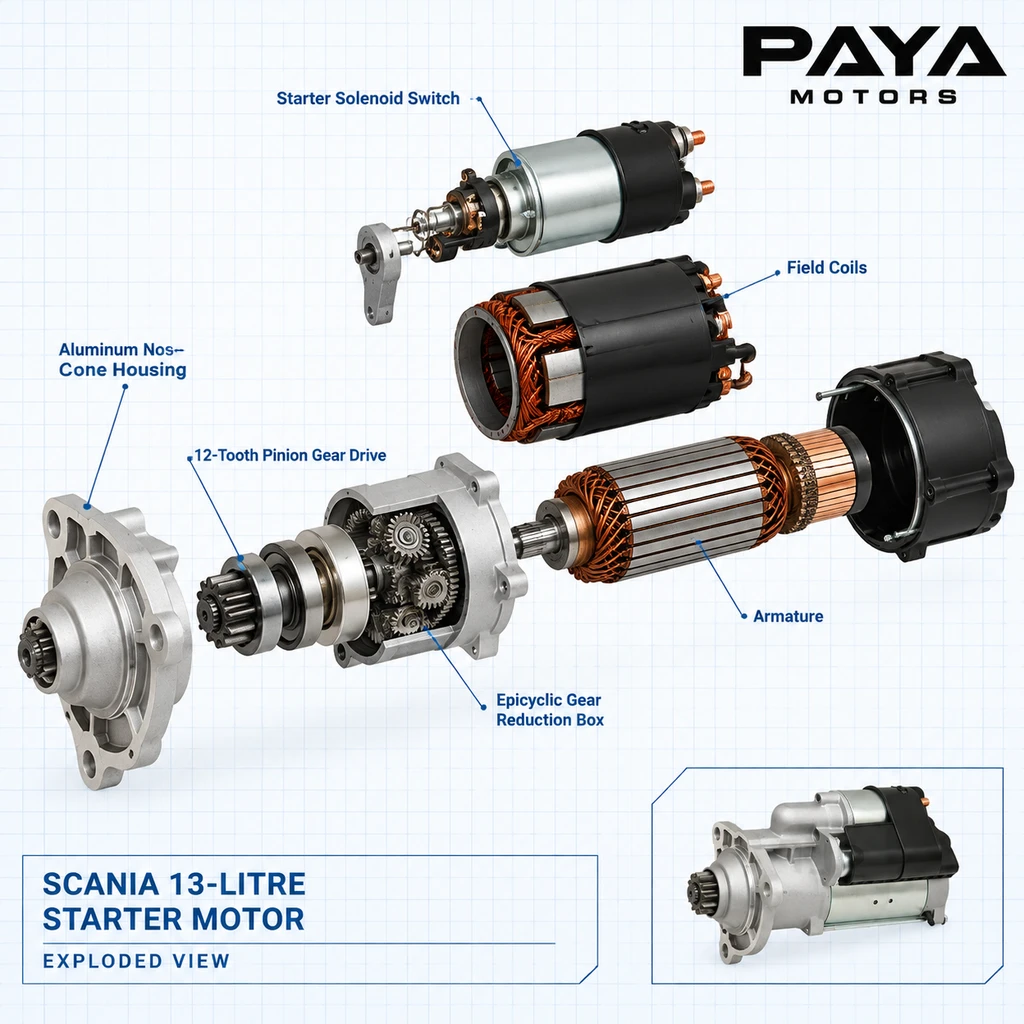 استارت موتور اسکانیا ۱۳ لیتری (Starter Motor 24V)